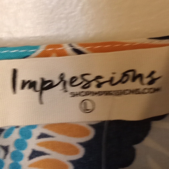 Impressions Colorful Paisley Short Romper NWT Resortwear Women's Size L - Picture 9 of 12